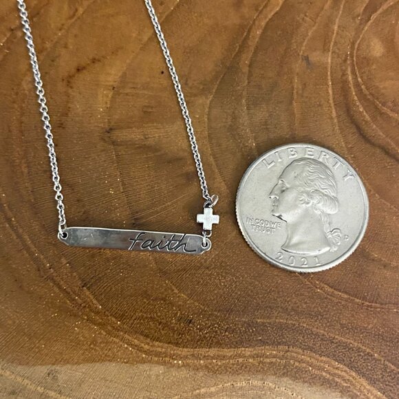 RETIRED James Avery Faith Horizon Bar Necklace, Sterling Silver - Picture 3 of 3